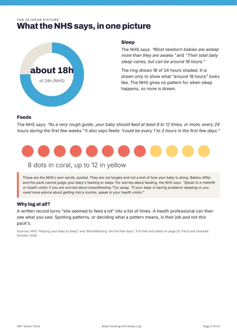 View 4: Sample page 3 from Baby Feeding and Sleep Log
