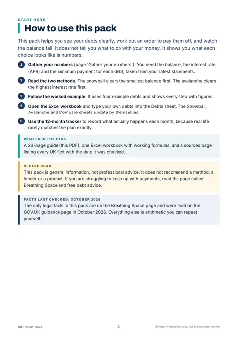 View 4: Sample page 3 from Debt Snowball Visualiser
