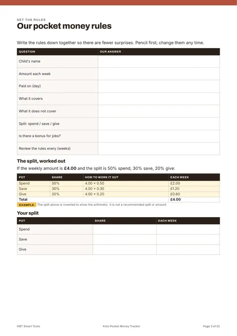 View 4: Sample page 3 from Kids Pocket Money Tracker