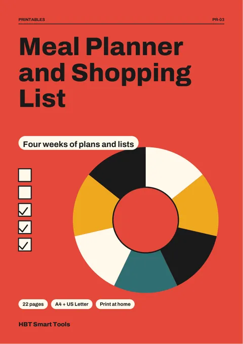 View 2: Sample page 1 from Meal Planner and Shopping List Printable