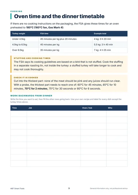 View 3: Sample page 2 from Christmas Turkey Timetable and Countdown