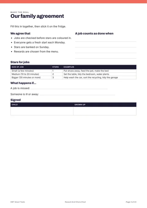 View 4: Sample page 3 from Reward and Chore Chart for Kids